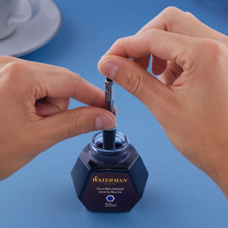 Waterman 50 ml Bottled Liquid Fountain Pen Ink, Serenity Blue (S0110720) - Image 4