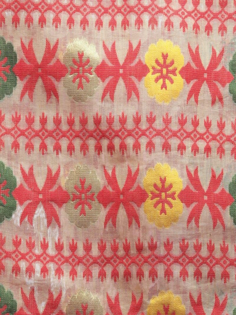 PinkLoom Women's Soft Cotton Jamdani Saree Without Blouse Piece, Beige, Gb156 - Image 2