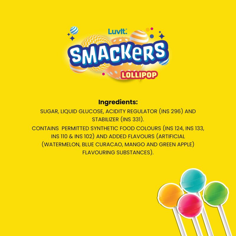 LuvIt. Smackers Fruit And Chocolate Flavoured Lollipops Pack Combo - Pack Of 6, 576 Gram - Image 3