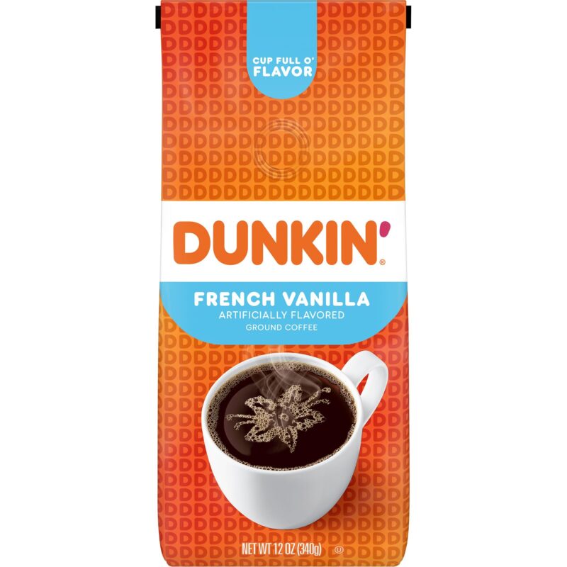 French Vanilla : Dunkin' Donuts Ground Coffee, French Vanilla, 12-Ounce Bag