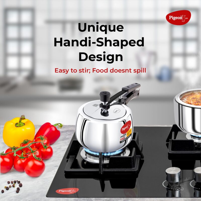 Pigeon by Stovekraft Inox Pro 3L Inner Lid Stainless Steel Cooker - Image 2