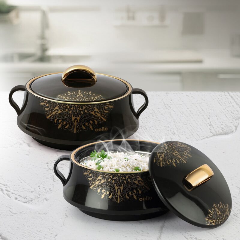 Black|Midas Insulated Casserole Set of 2 / 1000ml