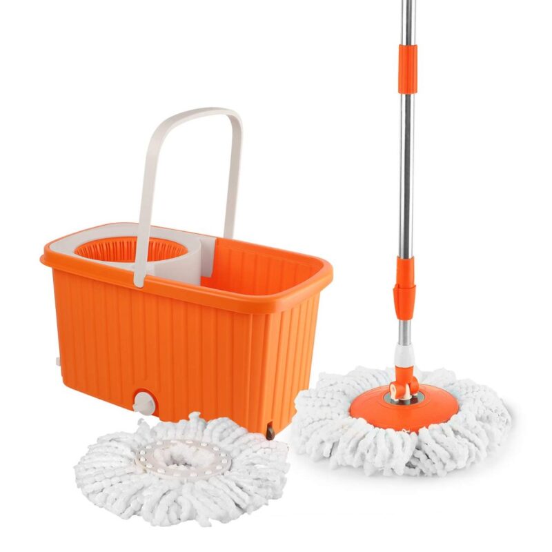 Orange|Kleeno Hi Clean Spin Mop