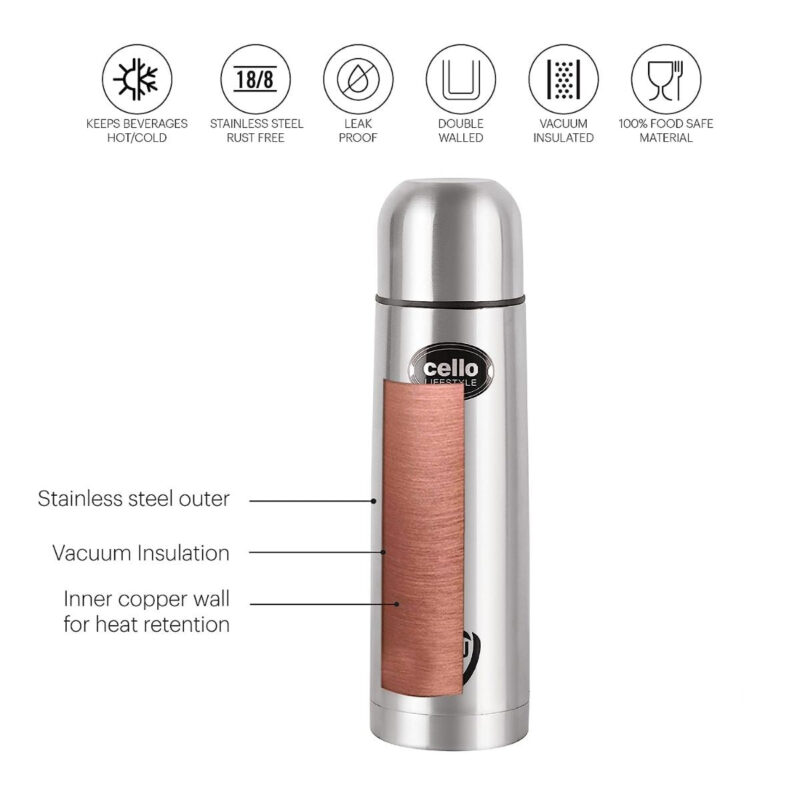 Lifestyle Flask, Vacusteel Water Bottle with Thermal Jacket, 500ml - Image 3