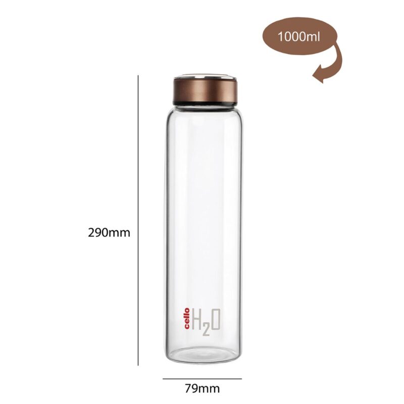 H2O Borosilicate Glass Water Bottle, 1000ml - Image 15