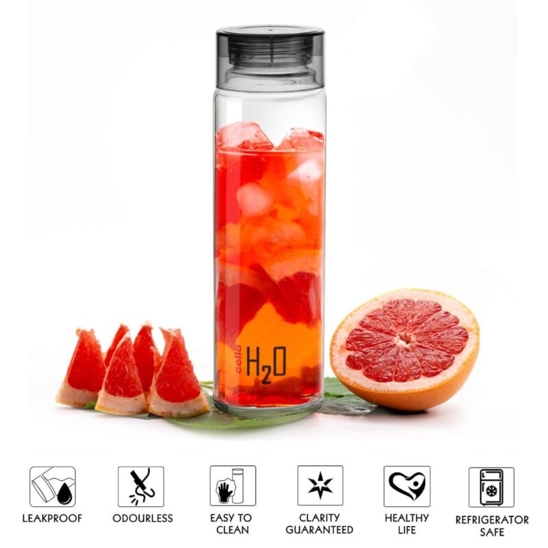 H2O Glass Water Bottle with Plastic Cap, 920ml - Image 23