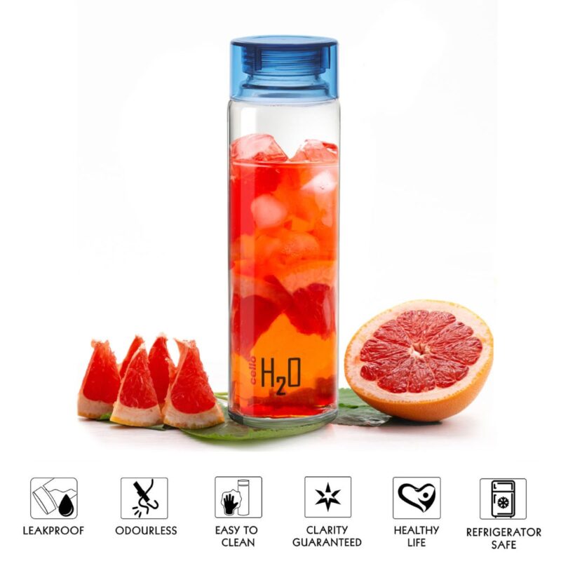 H2O Glass Water Bottle with Plastic Cap, 920ml - Image 27