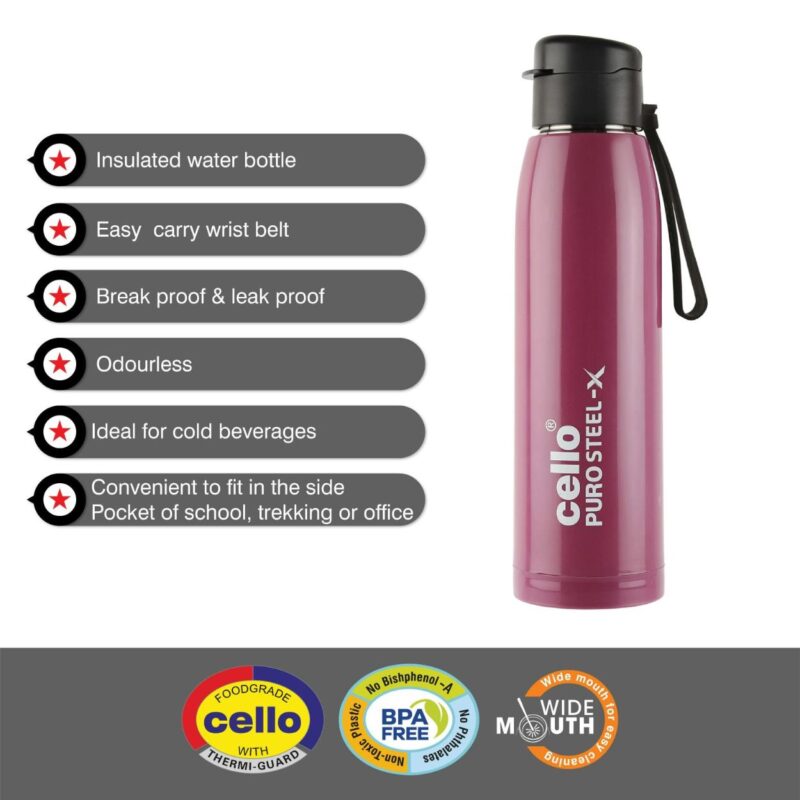 Puro Steel-X Cooper 900 Water Bottle, 740ml - Image 24