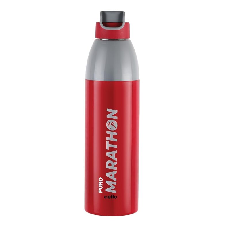 Red|Puro Steel X Marathon Water Bottle with Inner Steel / 680ml