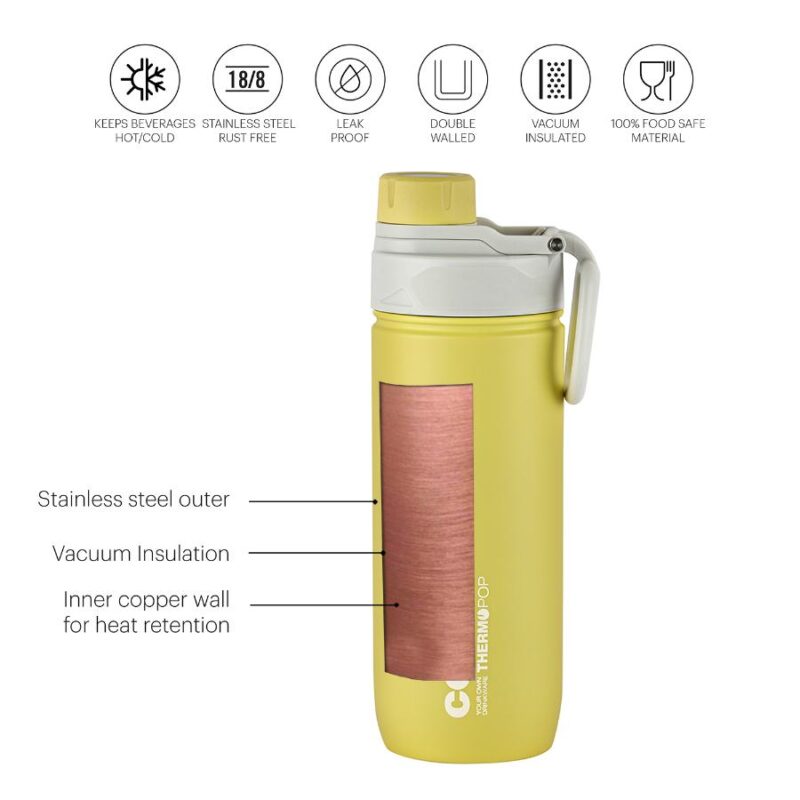 Pop Hot & Cold Stainless Steel Kids Water Bottle, 600ml - Image 28