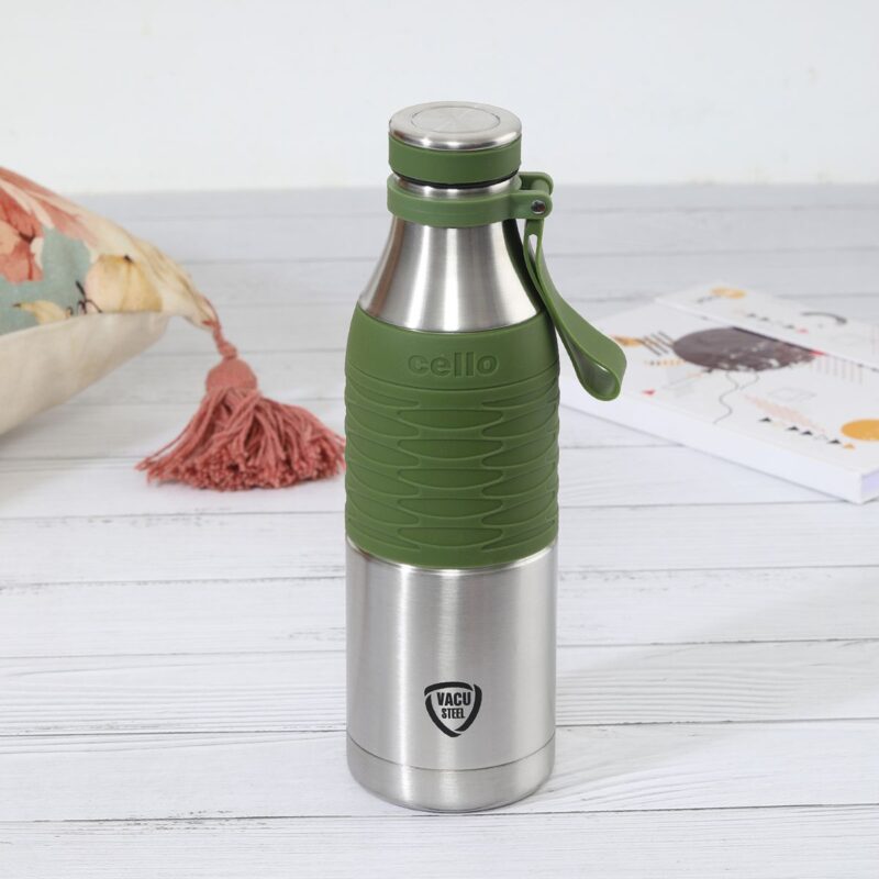 Green|Gripmax Flask, Vacusteel Water Bottle, 600ml / 600ml