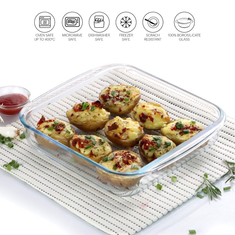 Laura Square Glass Baking Dish, 1700ml - Image 3
