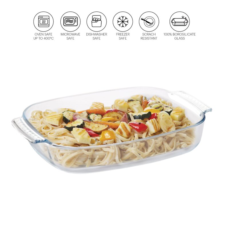 Giacinta Rectangle Glass Baking Dish, 2700ml - Image 3