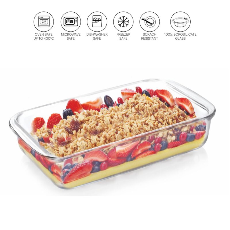 Dahlia Rectangle Glass Baking Dish, 1100ml - Image 3