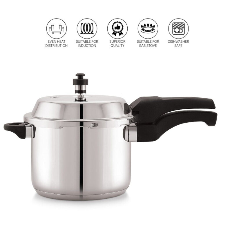 Chef Impact Bonded Stainless Steel Tri-Ply Bottom Pressure Cooker Outer Lid - Image 9