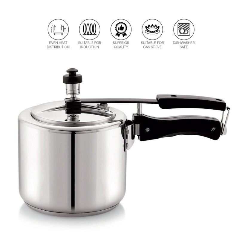 Chef Impact Bonded Stainless Steel Tri-Ply Bottom Pressure Cooker Inner Lid - Image 5