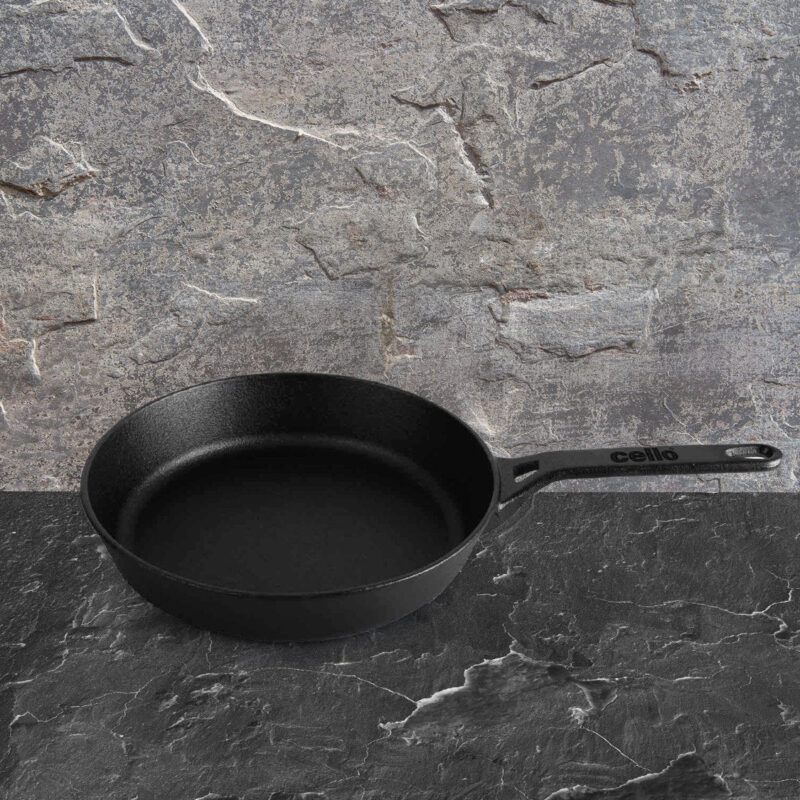 Black|Ironica Pre-Seasoned Cast Iron Fry Pan / 24cm