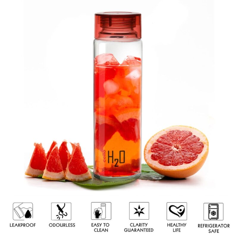 H2O Glass Water Bottle with Plastic Cap, 920ml - Image 32