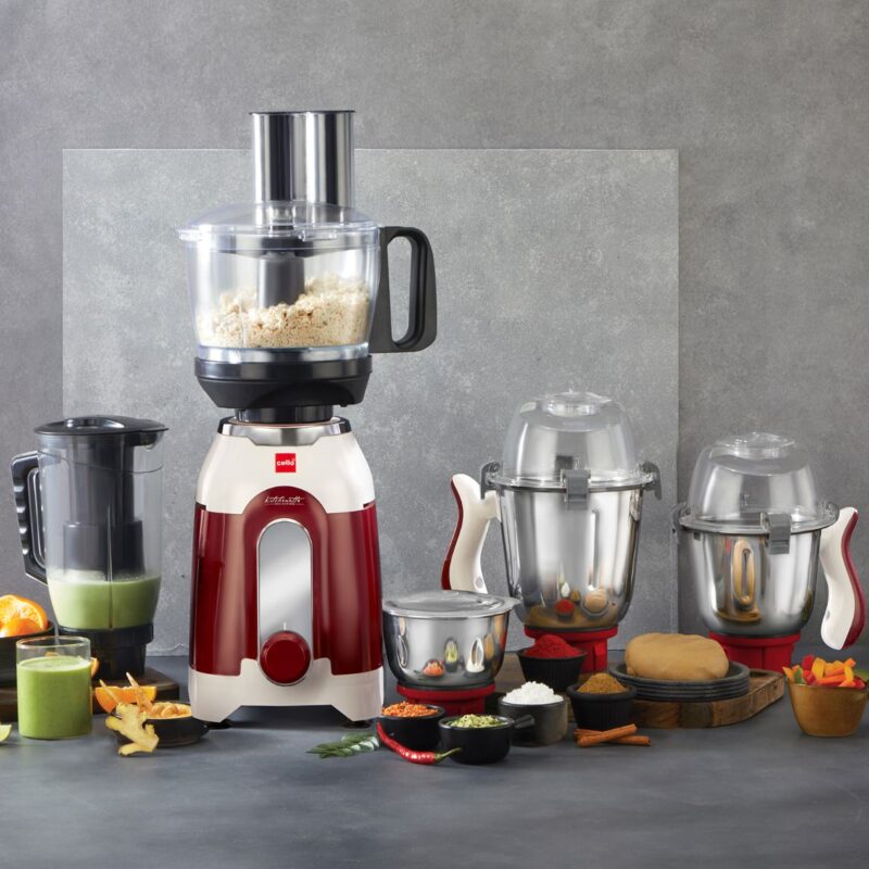 Discovery Chef Juicer Mixer Grinder with 5 Jars, 750W Maroon / 750 Watts