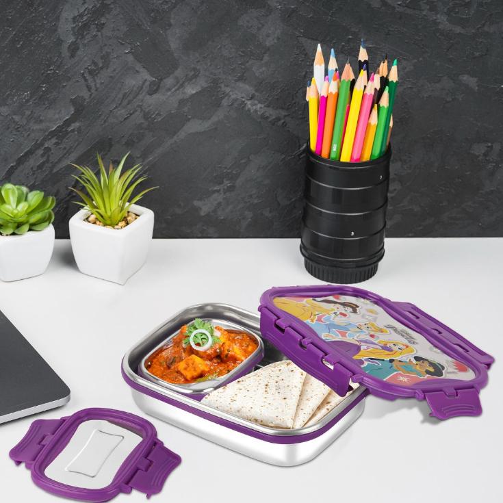 Violet|Click It Toons Stainless Steel Lunch Box, Big / Big