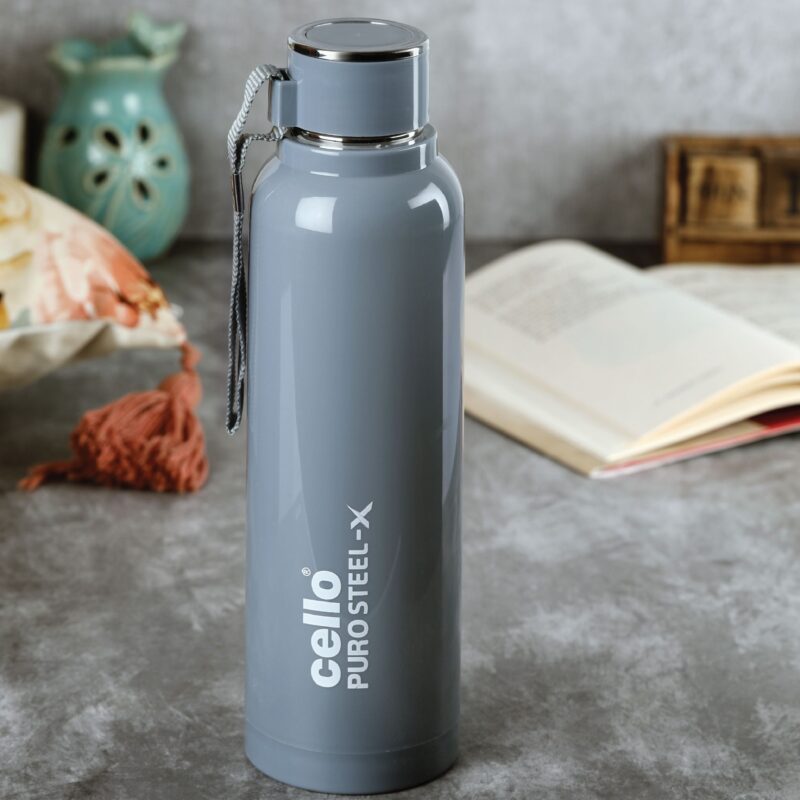 Grey|Puro Steel-X Benz 900 Water Bottle, 730ml / 730ml