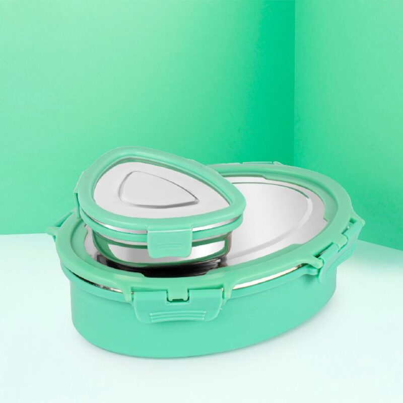 Green|Oval Eat Insulated Lunch Box