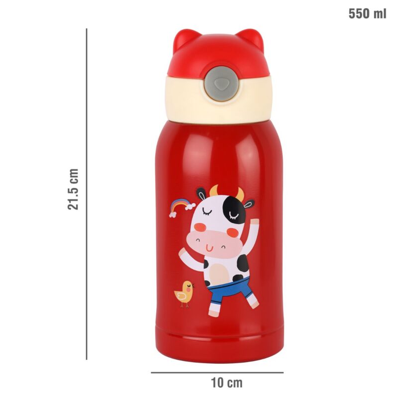 Toddy Hot & Cold Stainless Steel Kids Water Bottle, 550ml - Image 25