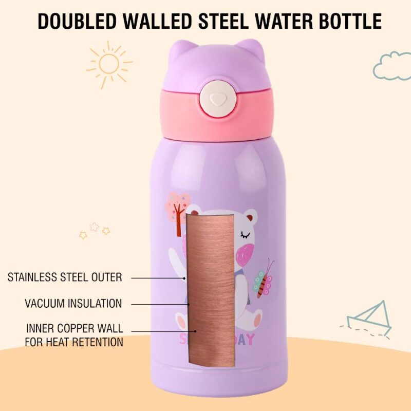 Toddy Hot & Cold Stainless Steel Kids Water Bottle, 550ml - Image 12