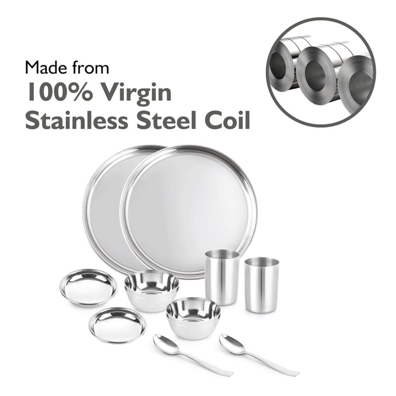 Steelox 12 Pieces Stainless Steel Dinner Set for Family of 2 - Image 3