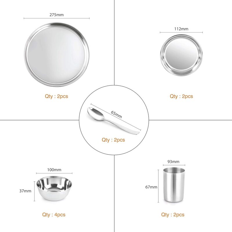 Steelox 12 Pieces Stainless Steel Dinner Set for Family of 2 - Image 5