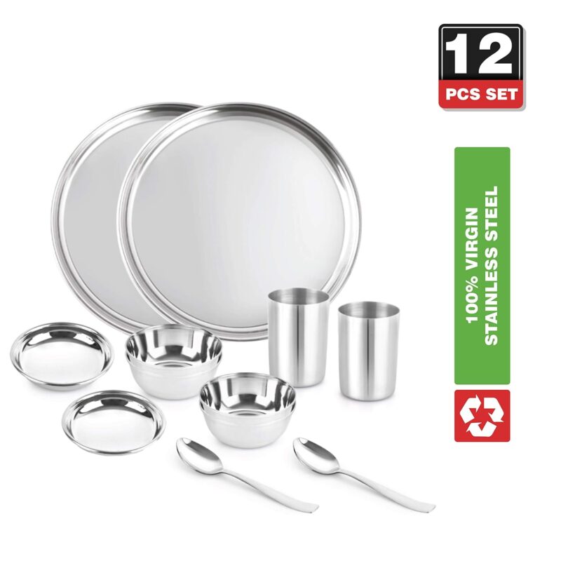 Steelox 12 Pieces Stainless Steel Dinner Set for Family of 2 - Image 6
