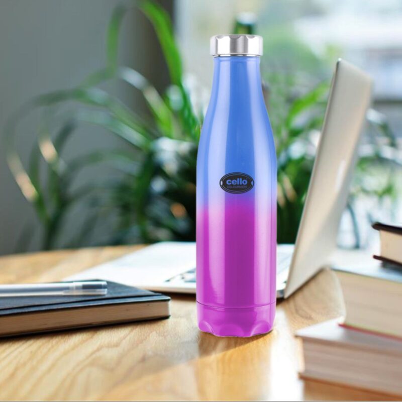 Blue Purple|Colourmate Flask, Vacusteel Water Bottle, 500ml / 500ml
