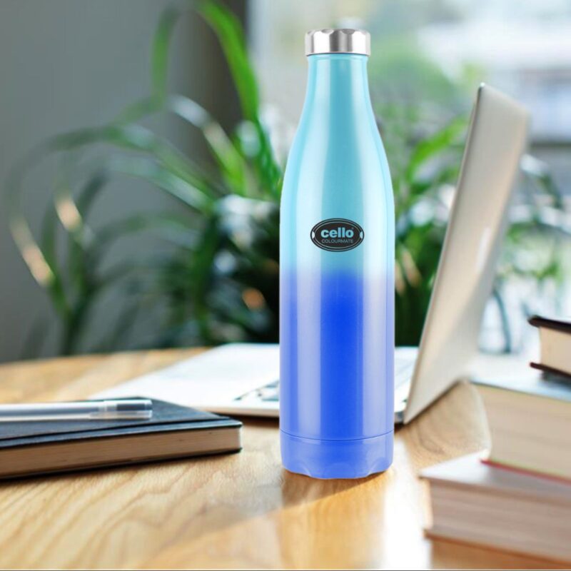 Blue|Colourmate Flask, Vacusteel Water Bottle, 800ml / 800ml