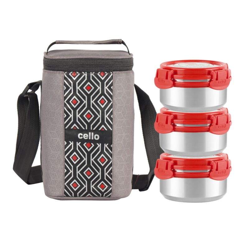 MF Ultra Stainless Steel Lunch Box with Jacket, Set of 3 - Image 3