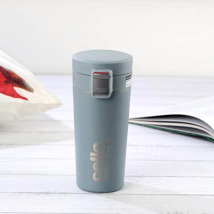 Grey|Duro Café Flask, Insulated Coffee Mug, 450ml / 450ml