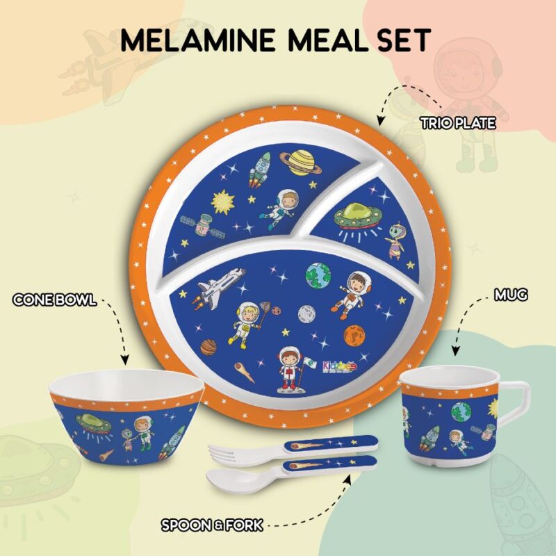 Cosmic Explorer  Kids Melamine Meal, Set of 5 - Image 13