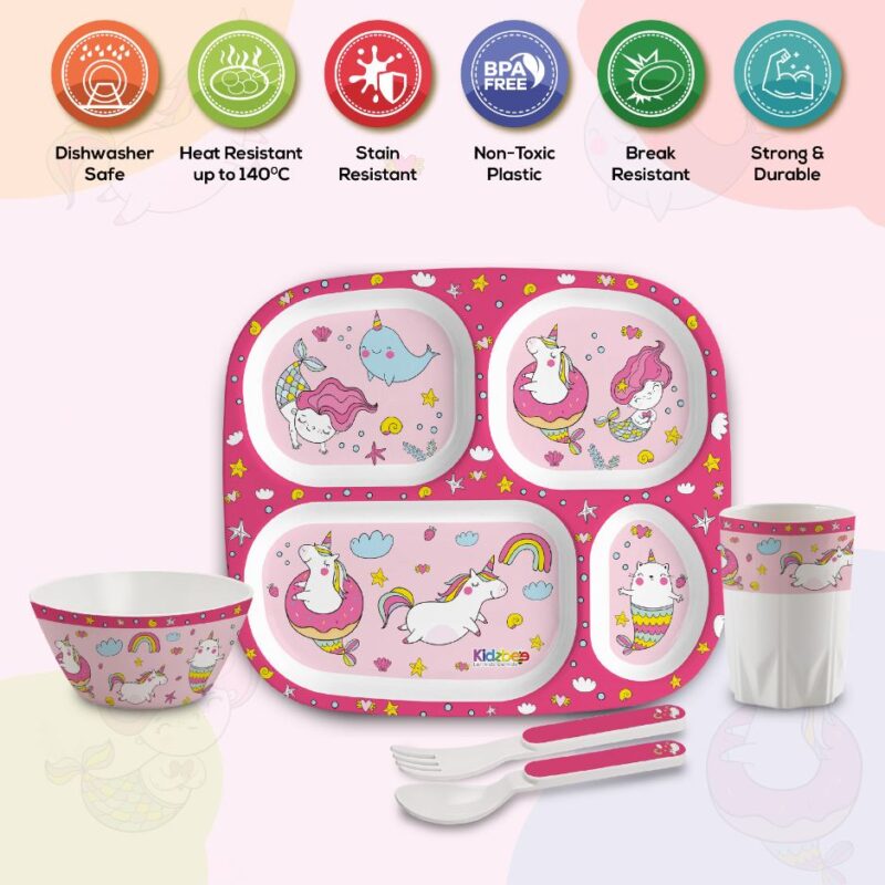 Pink Parade Kids Melamine Meal, Set of 5 - Image 14