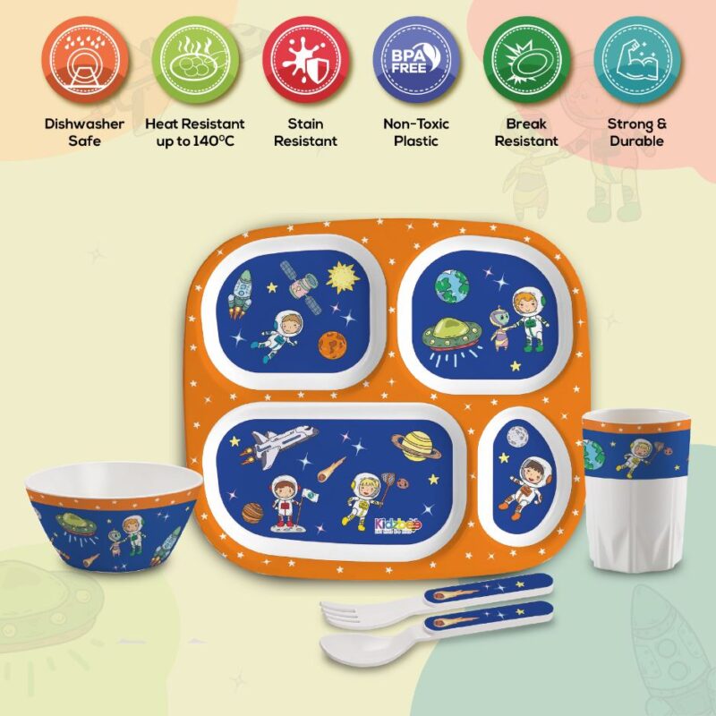 Cosmic Explorer  Kids Melamine Meal, Set of 5 - Image 14
