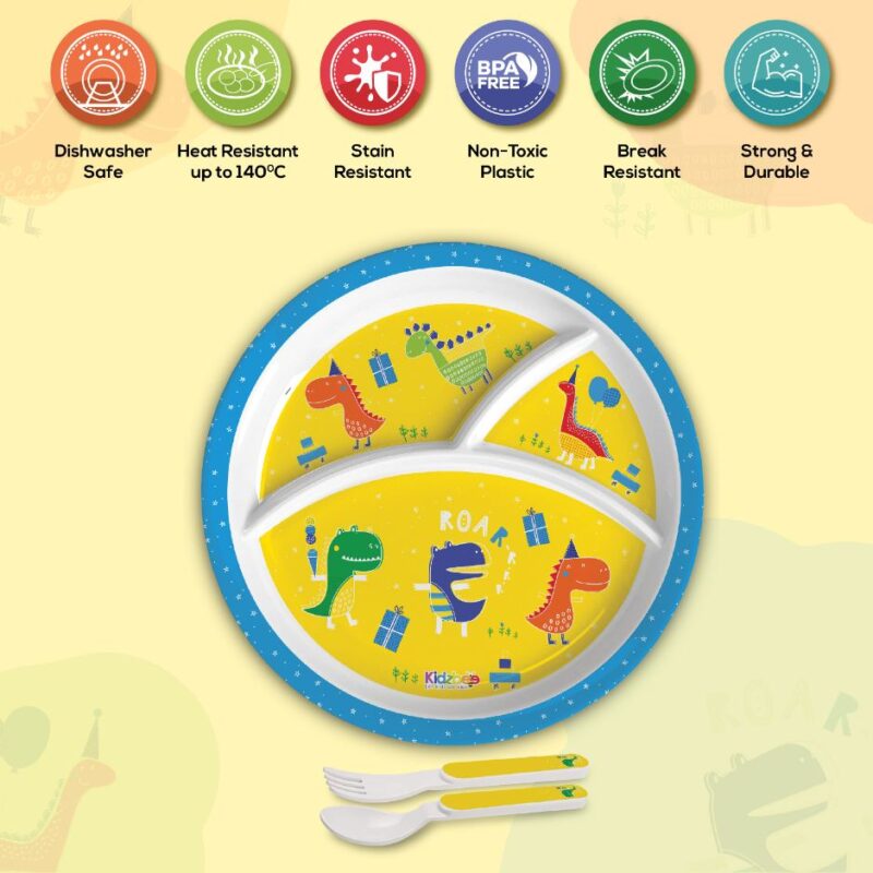Dino Party Kids Melamine Meal, Set of 3 - Image 15