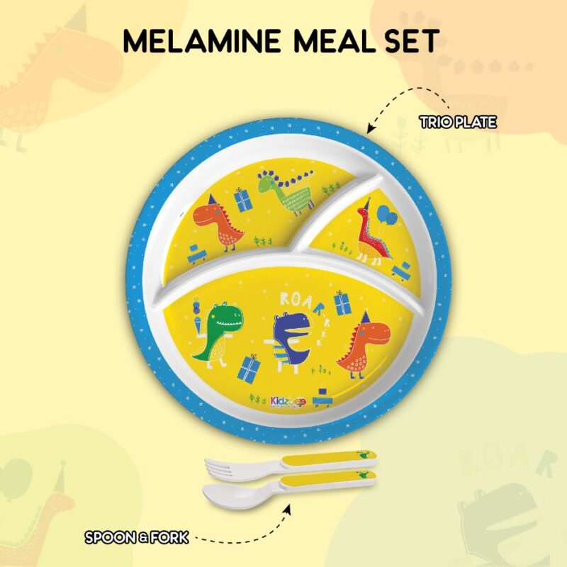 Dino Party Kids Melamine Meal, Set of 3 - Image 13
