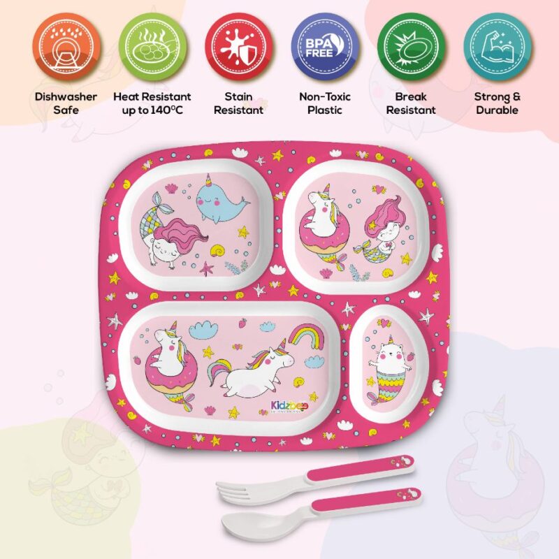 Pink Parade Kids Melamine Meal, Set of 3 - Image 14