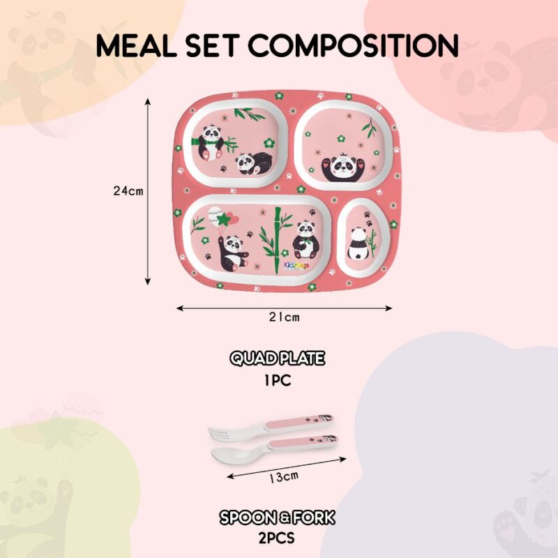 Bamboo Buddies Kids Melamine Meal, Set of 3 - Image 8