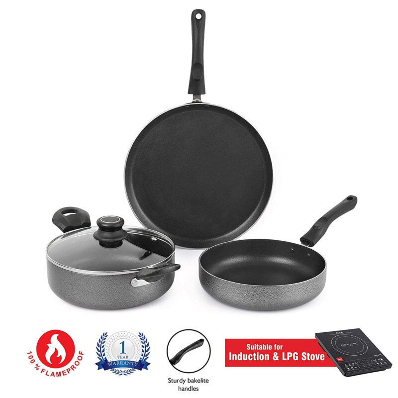 Non-Stick Prima Induction Base Cookware Set, 3 Pieces - Image 13