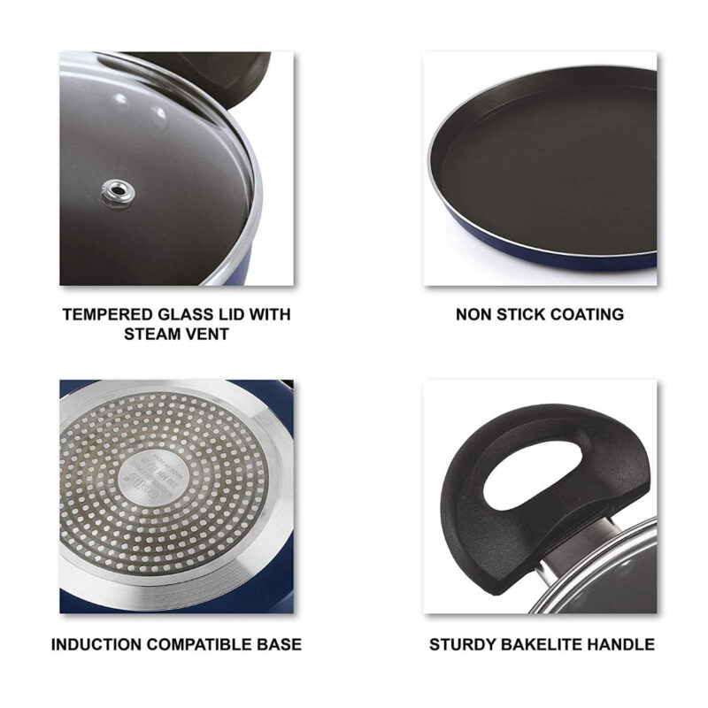 Non-Stick Prima Induction Base Cookware Set, 3 Pieces - Image 19