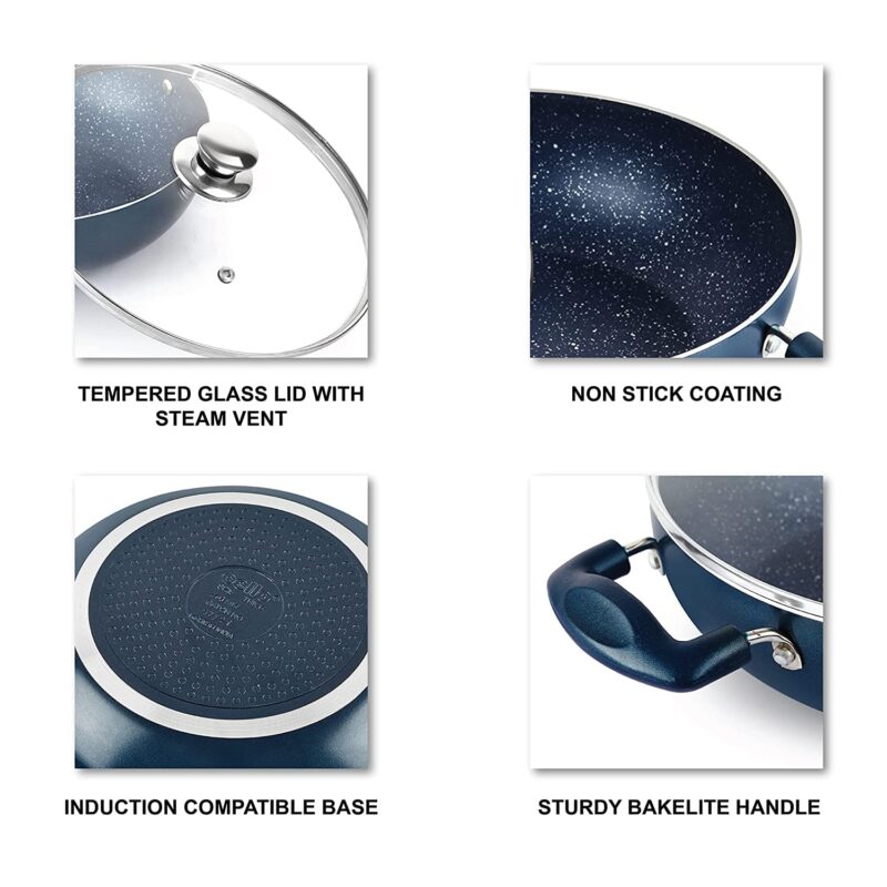 Oxford Induction Base Kadhai With Glass Lid - Image 3