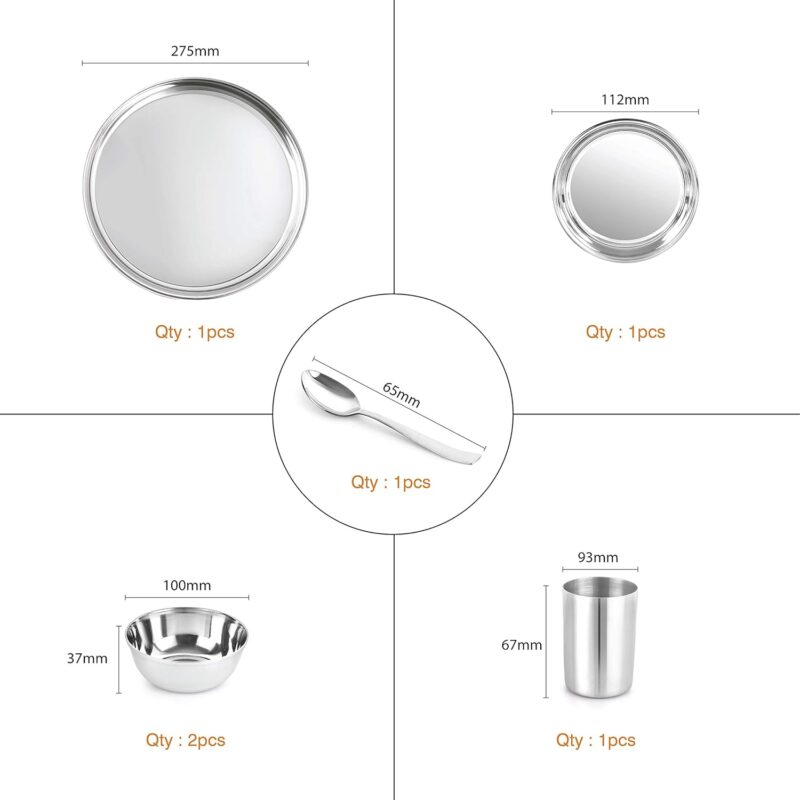 Steelox 6 Pieces Stainless Steel Dinner Set - Image 5