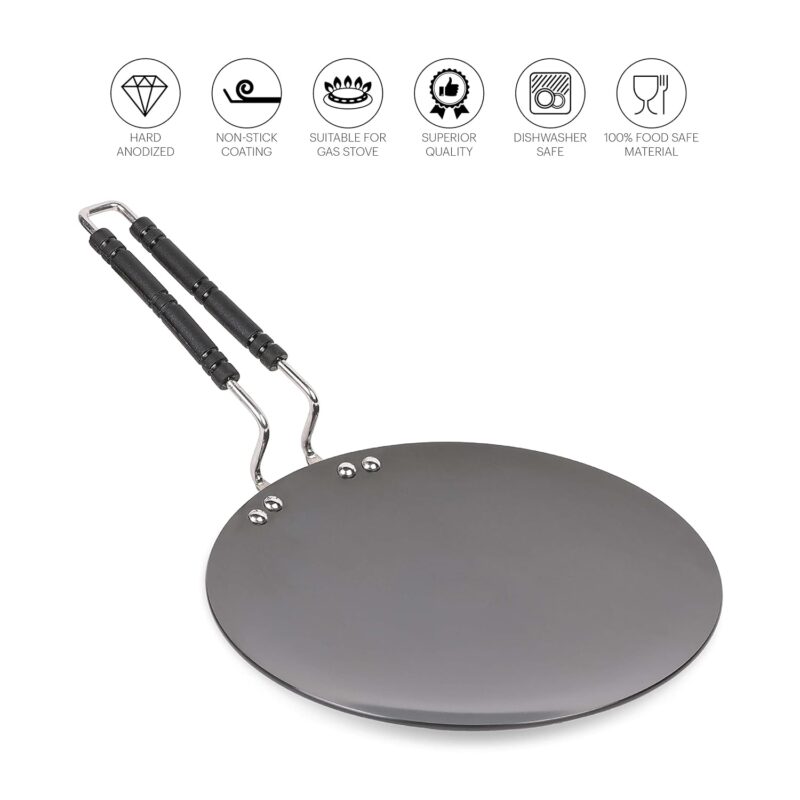 Crown Hard Anodised Concave Roti Tawa - Image 6