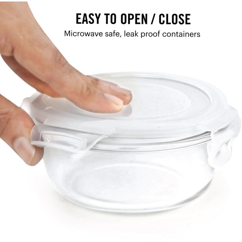 Camellia Borosilicate Glass Round containers, Set of 2 - Image 4