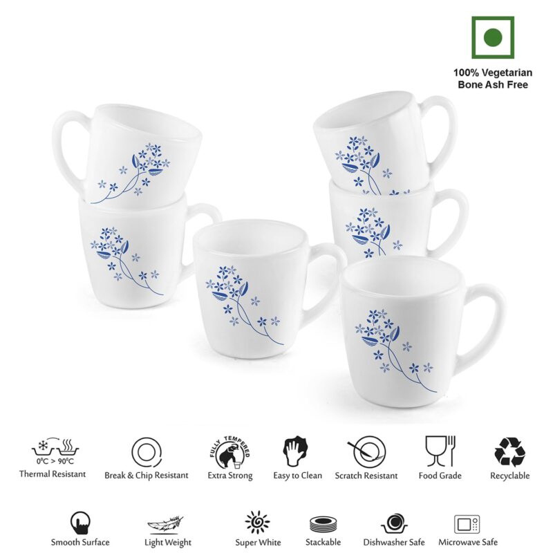 Imperial Dainty Blue Ricca Mugs, 6 Pieces - Image 6