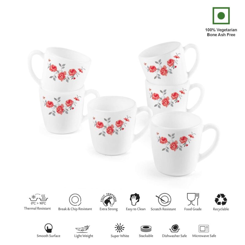 Imperial Red Rose Fantasy Ricca Mugs, 6 Pieces - Image 6